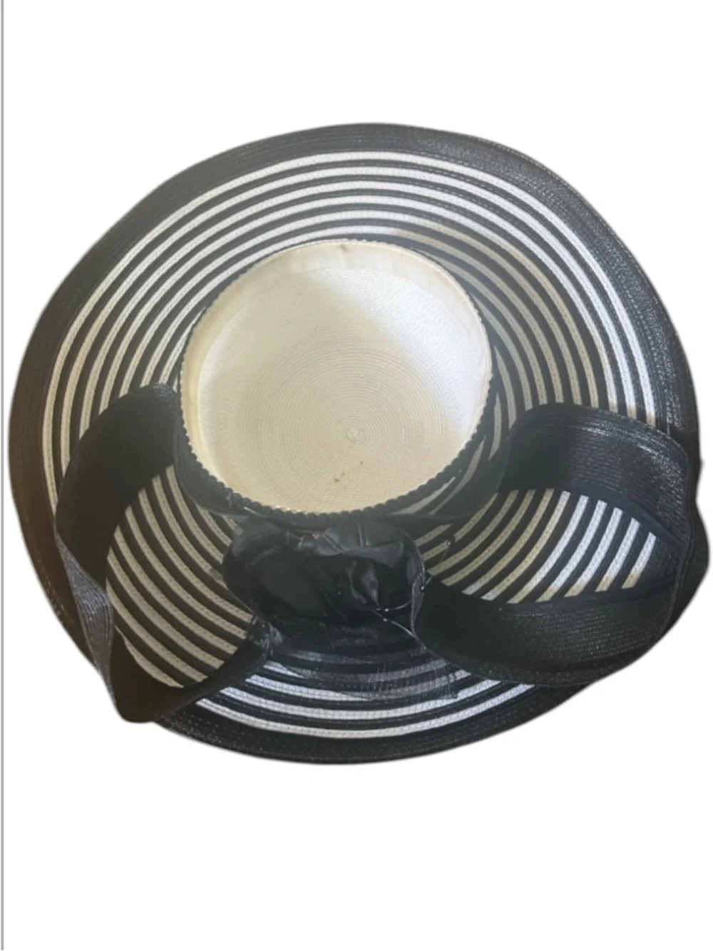 Vintage Black and White Saucer Derby Hat - Picture 9 of 13